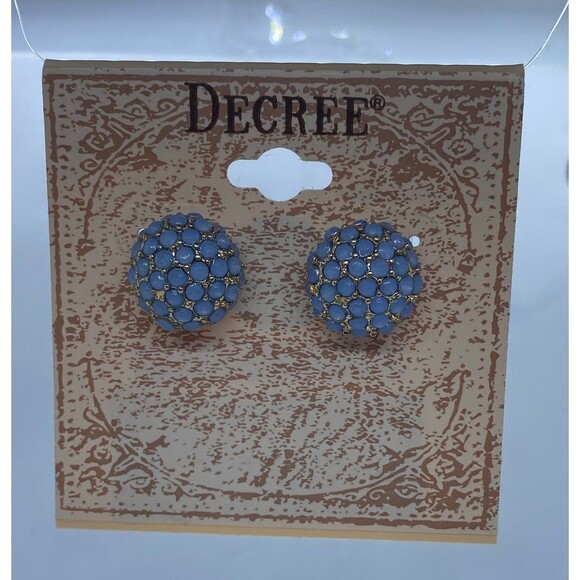 Blue & Gold Earrings by Decree - Picture 1 of 4